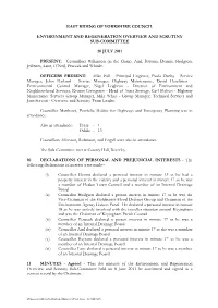 Environment and Regeneration Overview and Scrutiny Sub-Committee