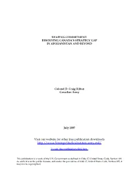 Shaping Commitment: Resolving Canada's Strategy Gap In