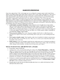 Snake Bite Prevention What to Do If You Are Bitten
