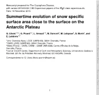 Summertime Evolution of Snow Specific Surface Area Close to The