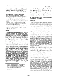 Survivability of Moss and Fungal Spores in Tests Simulating