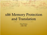 X86 Memory Protection and Translation