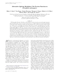 Alternative Splicing Modulates Ubx Protein Function in Drosophila Melanogaster