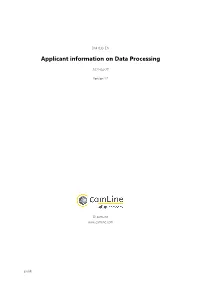 Applicant Information on Data Processing