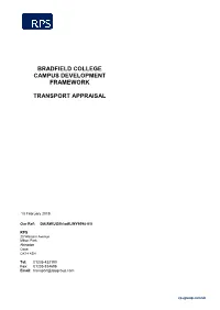 Bradfield College Campus Development Framework Transport Appraisal