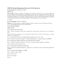 CME 320 Chemical Engineering Laboratory II: Unit Operation Course Instructor: D