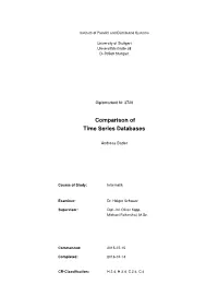 Comparison of Time Series Databases