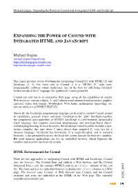 Expanding the Power of Csound with Integrated Html and Javascript