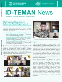 ID-TEMAN News Newsletter | Edition 4 | November – December 2020 Public Disclosure Authorized