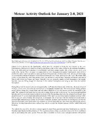 Meteor Activity Outlook for January 2-8, 2021