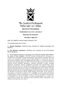 MINUTES of PROCEEDINGS Parliamentary Year 3, No. 3, Session