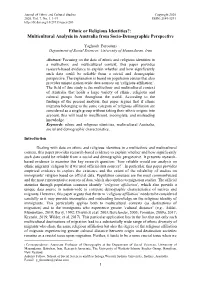 Multicultural Analysis in Australia from Socio-Demographic Perspective