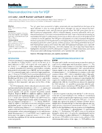 Neuroendocrine Role for VGF