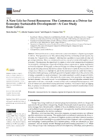 The Commons As a Driver for Economic Sustainable Development—A Case Study from Galicia