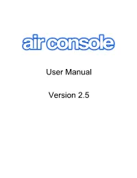 Airconsole User Manual