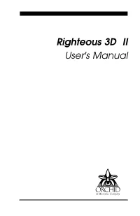 Righteous 3D® II User's Manual