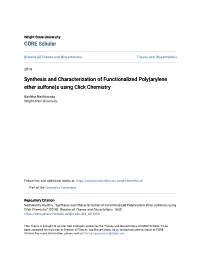 Synthesis and Characterization of Functionalized Poly(Arylene Ether Sulfone)S Using Click Chemistry