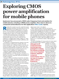 Exploring CMOS Power Amplification for Mobile Phones