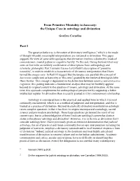 From Primitive Mentality to Haecceity: the Unique Case in Astrology and Divination