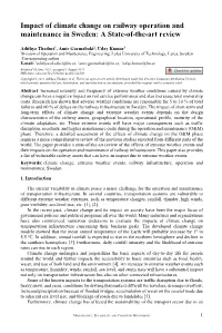 Impact of Climate Change on Railway Operation and Maintenance in Sweden: a State-Of-The-Art Review