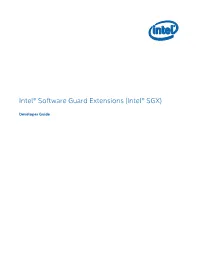 Intel(R) Software Guard Extensions Developer Guide