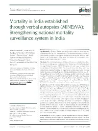Mortality in India Established Through Verbal Autopsies (Minerva): Strengthening National Mortality PAPERS VIEWPOINTS Surveillance System in India