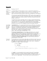 Penn P. Wu, Phd. 1 Lecture #1 Introducing Visual C# Introduction