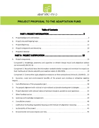 Project Proposal to the Adaptation Fund