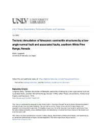 Tectonic Denudation of Mesozoic Contractile Structures by a Low-Angle Normal Fault and Associated Faults, Southern White Pine Range, Nevada" (1995)