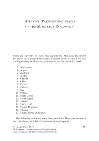 Appendix: Participating States of the Montreux Document1