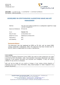 Guidelines on Cryptographic Algorithms Usage and Key Management