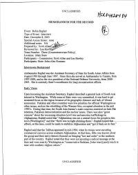 Memorandum for the Record