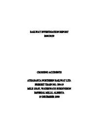 Railway Investigation Report R00c0159 Crossing