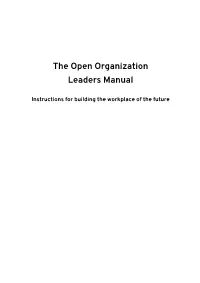 The Open Organization Leaders Manual