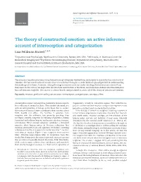 The Theory of Constructed Emotion: an Active Inference Account of Interoception and Categorization Lisa Feldman Barrett1,2,3