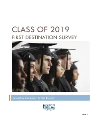 Class of 2019 First Destination Survey
