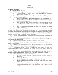 G.S. 25C-10 Page 1 Article 2. Sale of Prints. § 25C-10. Definitions. As