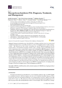 Mucopolysaccharidosis IVA: Diagnosis, Treatment, and Management