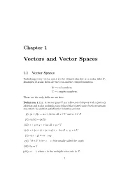 Vectors and Vector Spaces