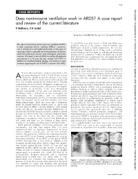 Does Noninvasive Ventilation Work in ARDS? a Case Report and Review of the Current Literature P Malhotra, S K Jindal