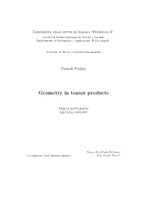 Geometry in Tensor Products