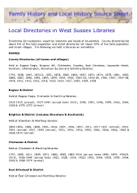 Local Directories in West Sussex Libraries