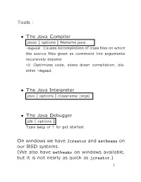 The Java Compiler • the Java Interpreter • the Java Debugger On