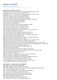 Wendy Sharpe Short CV 2021 Rev0.Pdf (PDF 180KB)