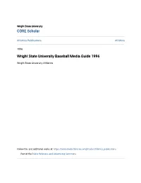 Wright State University Baseball Media Guide 1996