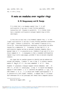 A Note on Modules Over Regular Rings