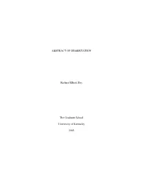 ABSTRACT of DISSERTATION Richard Elliott Day the Graduate
