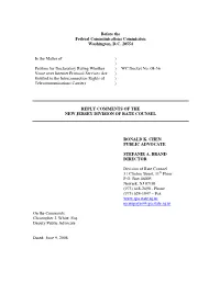 Before the Federal Communications Commission Washington, D.C. 20554 in the Matter of Petition for Declaratory Ruling Whether