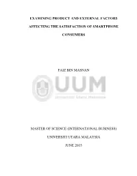 Examining Product and External Factors Affecting