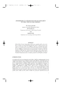 Isomorphism: an Explanation for the Popularity of Public–Private Partnerships?